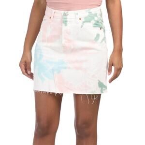 Levi’s High Rise Tie Dye Deconstructed Mini Skirt Size 26